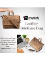 Men's Briefcase Office Bag Genuine Buffalo Leather Messenger Bag Laptop Work Bag